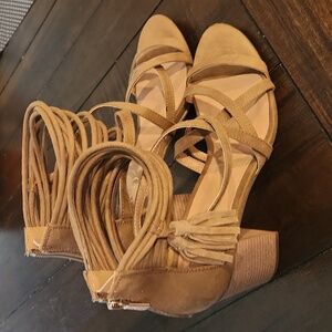 XOXO strappy thick heel sandals